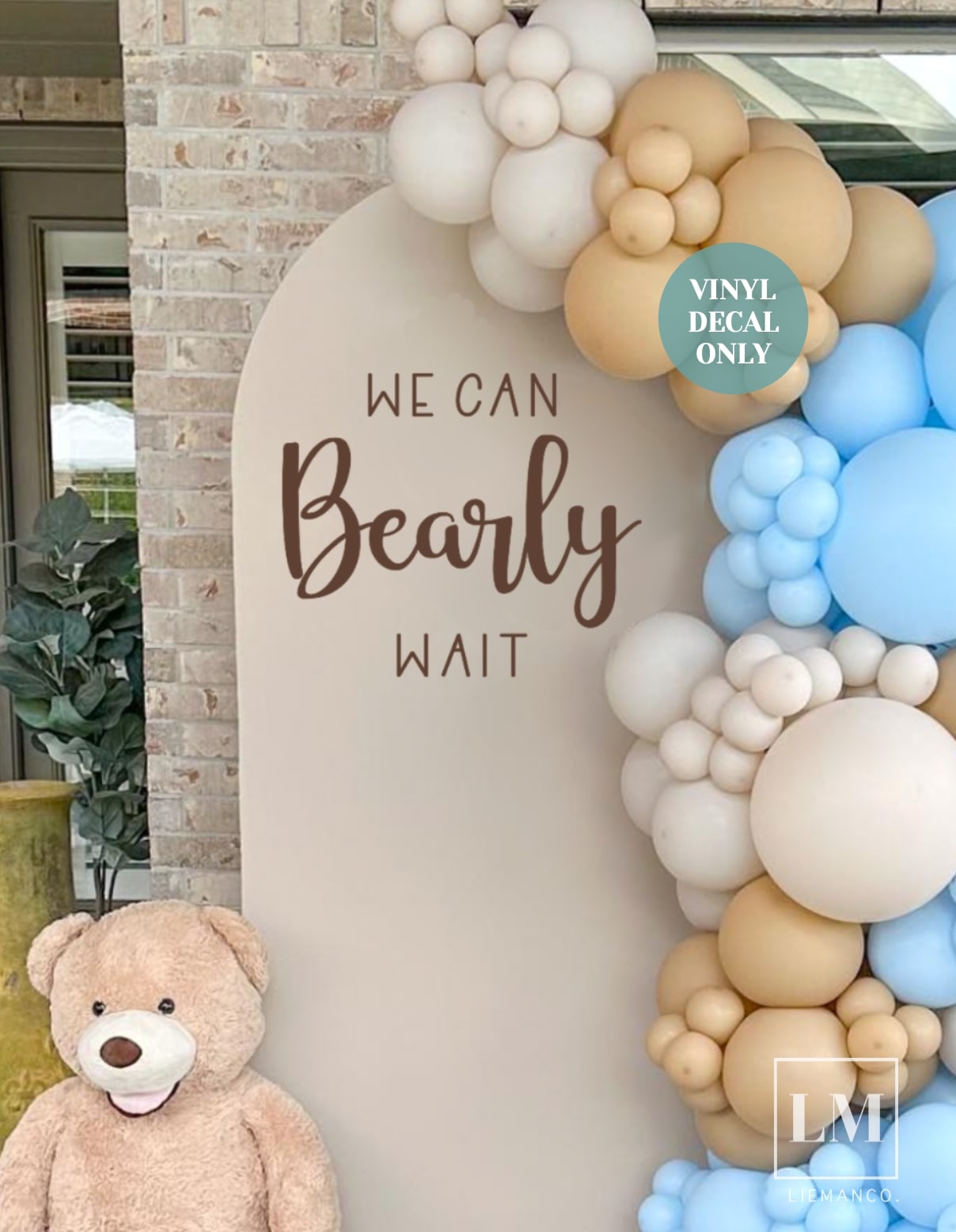 We can Bearly Wait Decal for Baby Shower Sign - Liemanco Australia