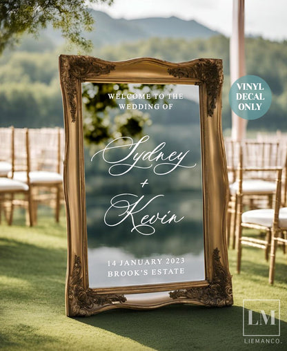 Custom Wedding Welcome Decal for DIY Wedding Mirror