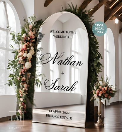 Custom Wedding Welcome Decal for DIY Wedding Mirror