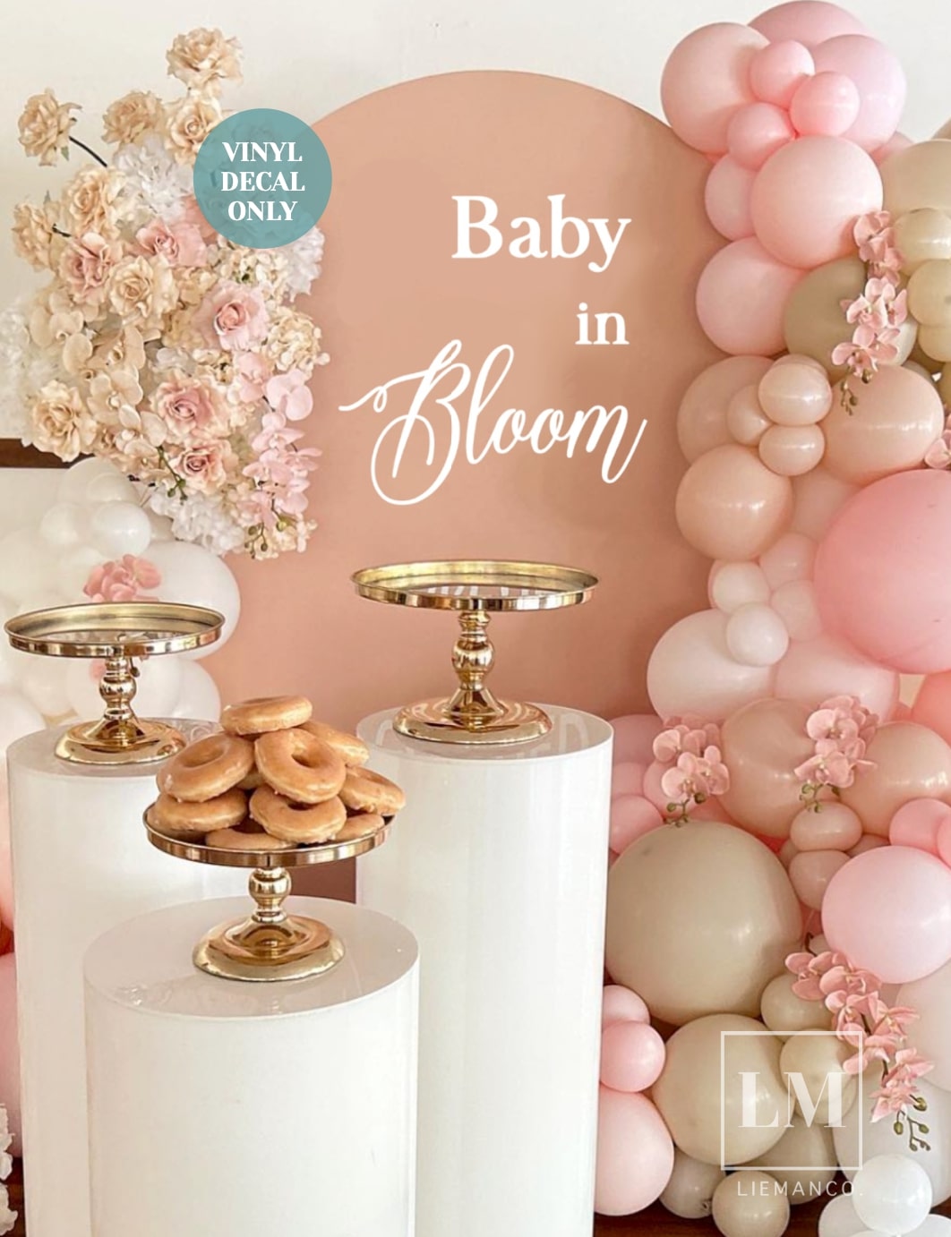 Baby In Bloom Decal for Balloon Arch Sign