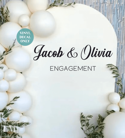 Elegant Engagement Balloon Arch Decal