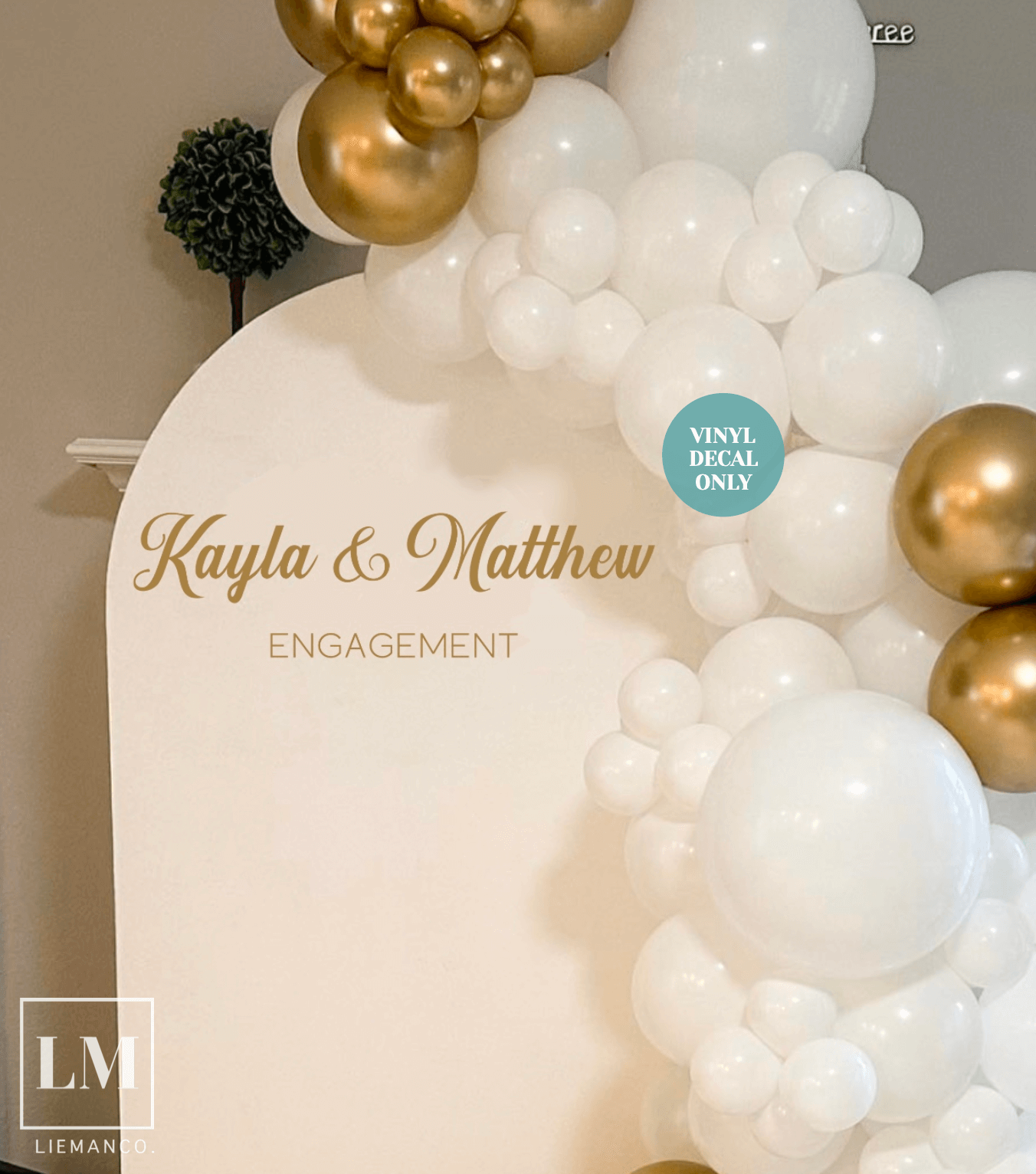 Elegant Engagement Balloon Arch Decal