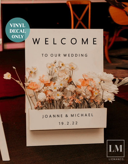 Rustic Welcome Sign Flower Box Decal