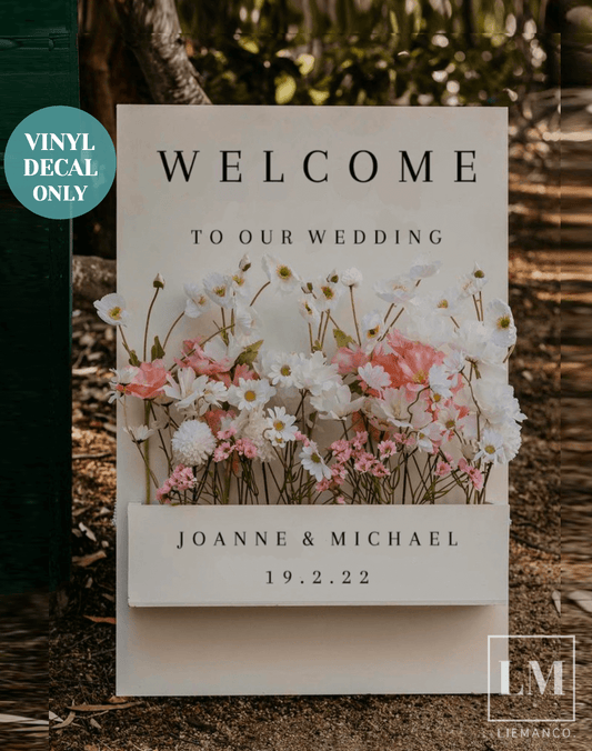 Rustic Welcome Sign Flower Box Decal