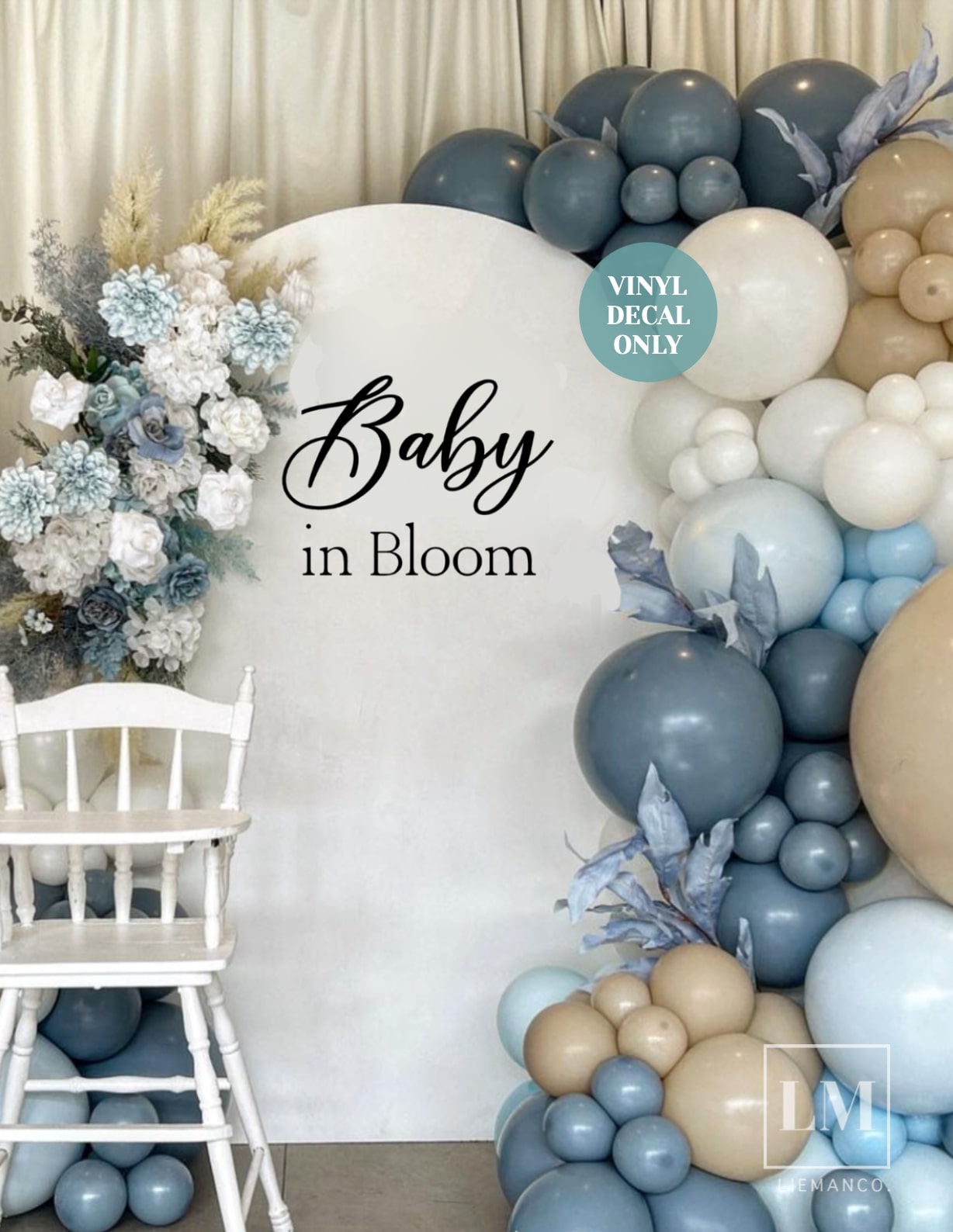 Baby in Bloom Baby Shower Vinyl Decal