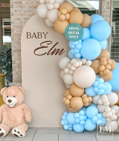 Personalised Backdrop Decal for Baby Shower Sign