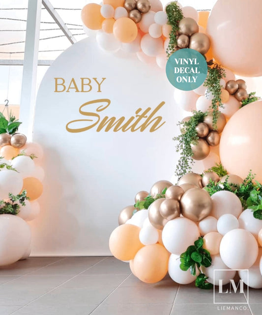 Personalised Backdrop Decal for Baby Shower Sign