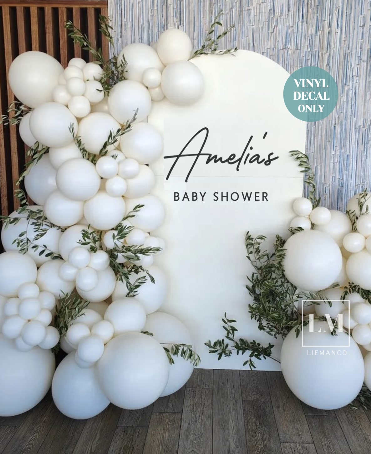 Custom Baby Shower Vinyl Decal for Arch Backdrop