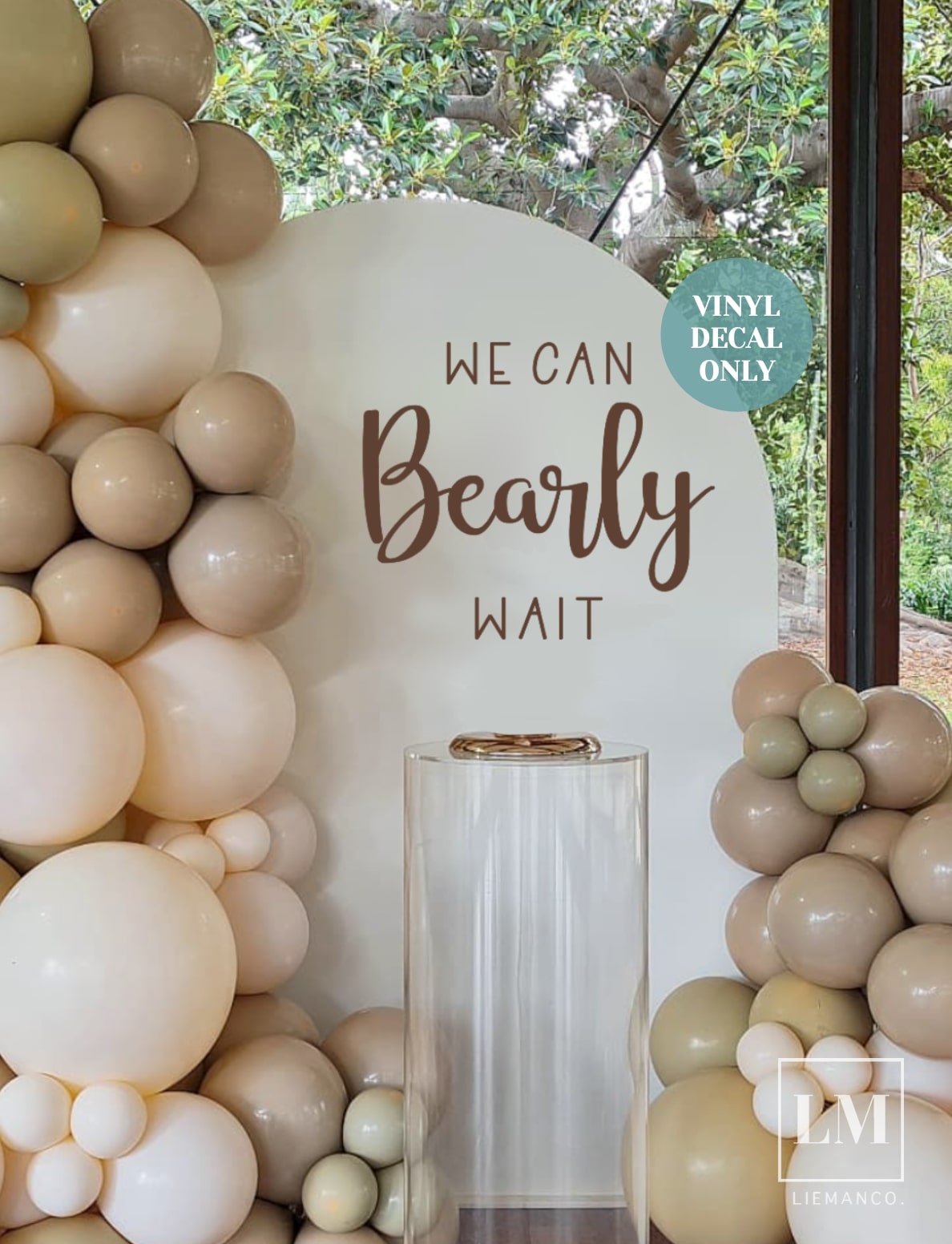 We can Bearly Wait Decal for Baby Shower Sign