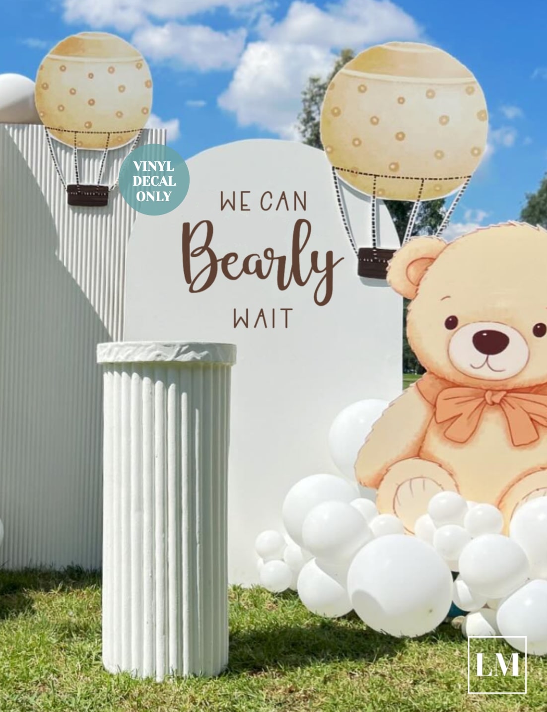 We can Bearly Wait Decal for Baby Shower Sign