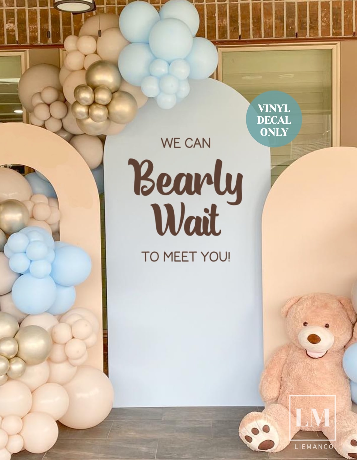 We can Bearly Wait Baby Shower Decal