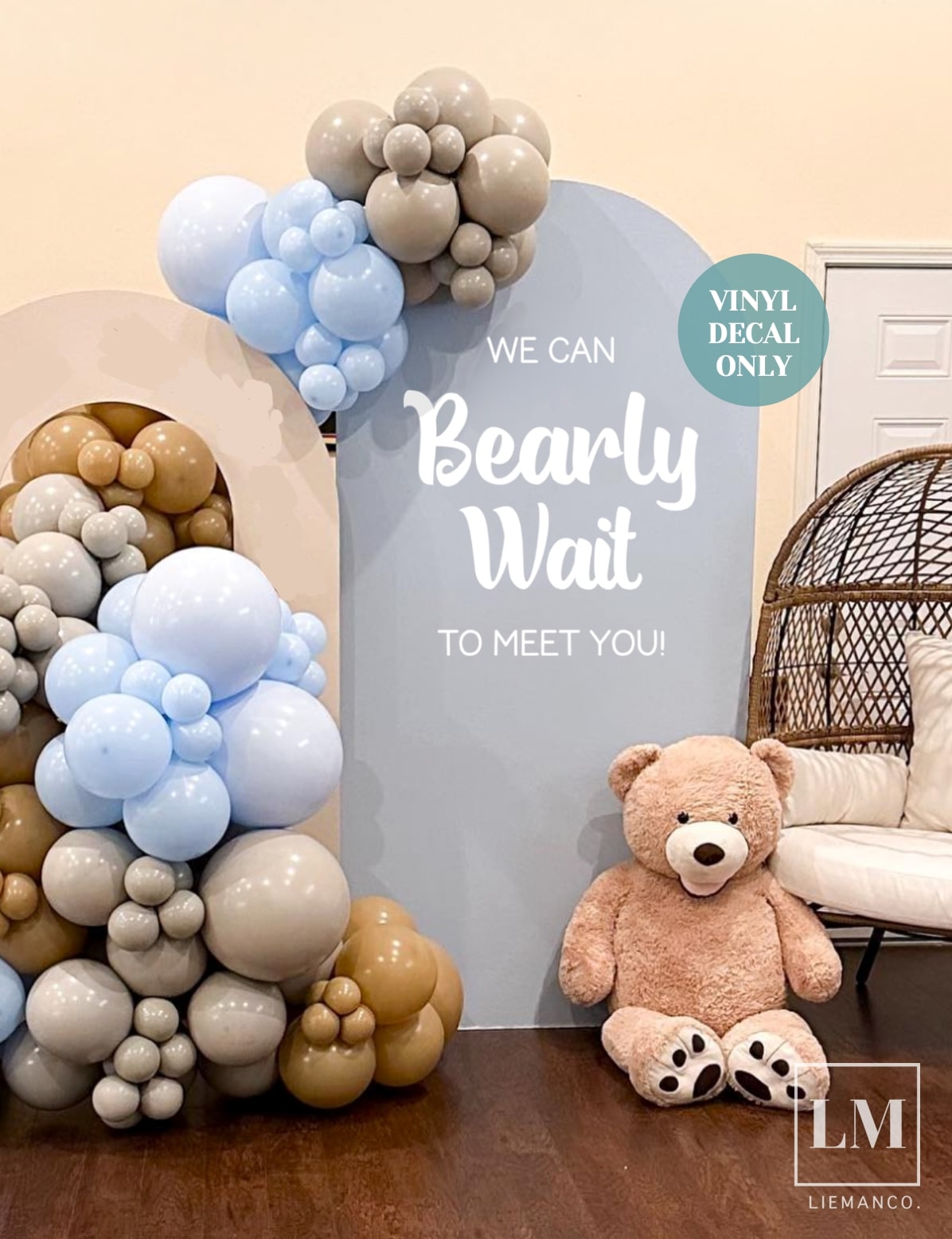 We can Bearly Wait Baby Shower Decal