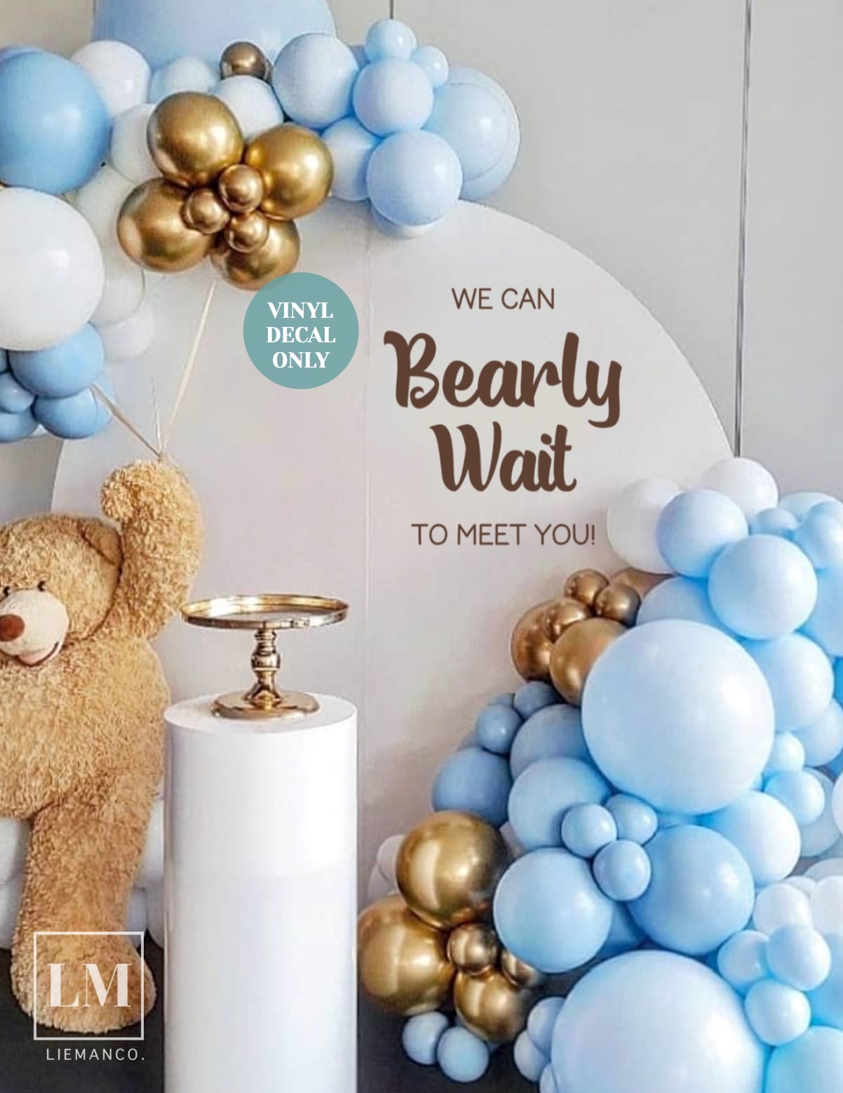 We can Bearly Wait Baby Shower Decal