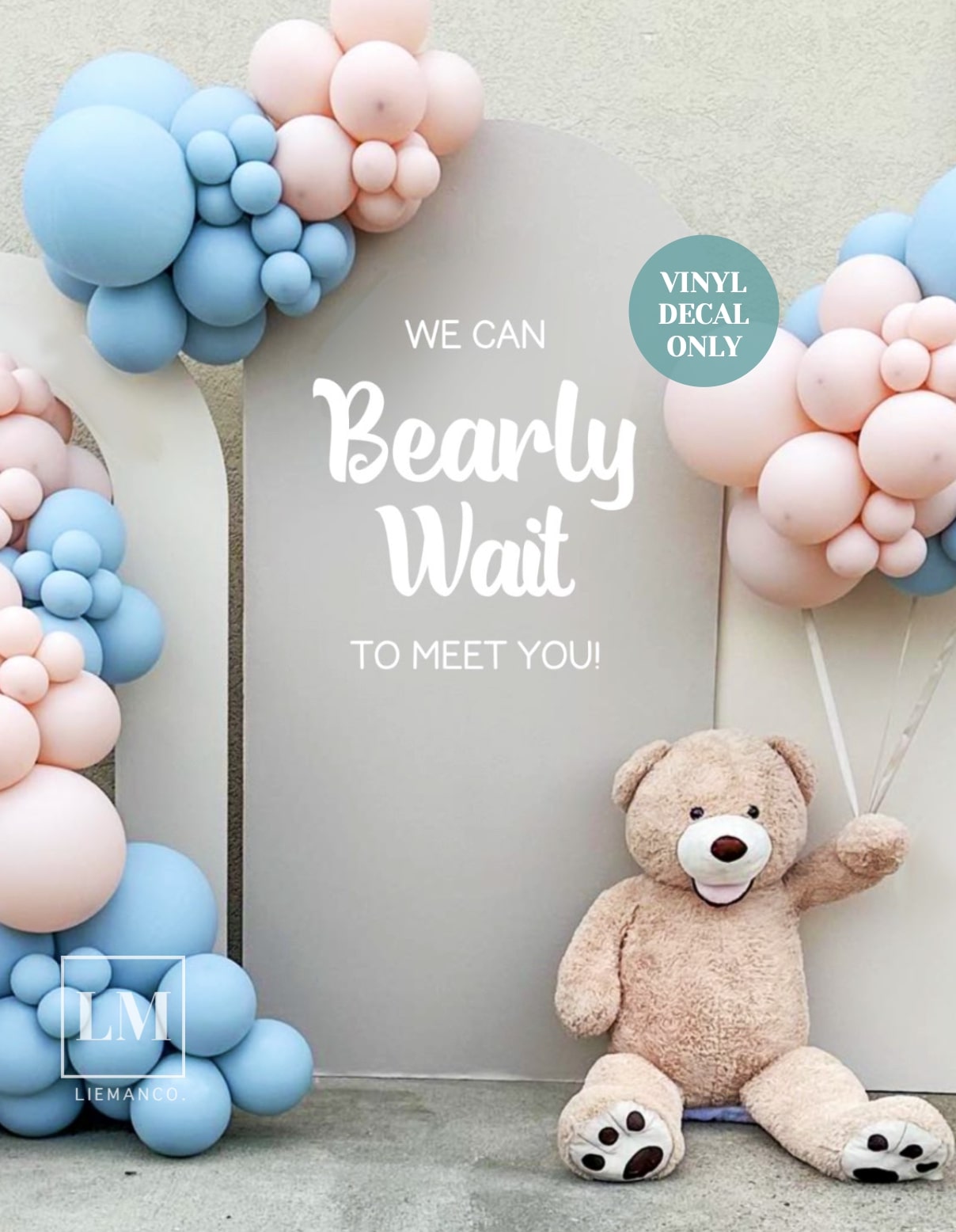 We can Bearly Wait Baby Shower Decal