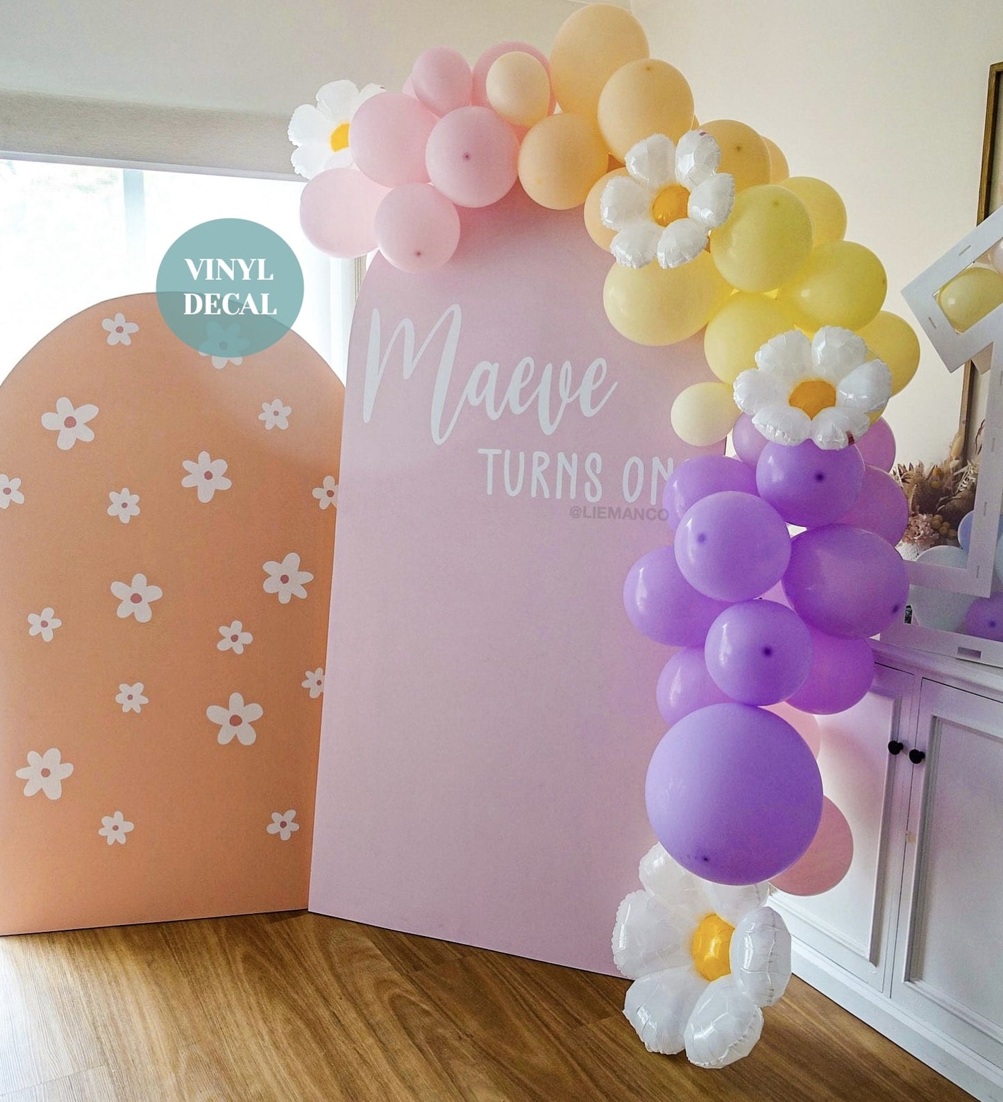 Custom Happy Birthday Vinyl Decal for Arch Backdrops