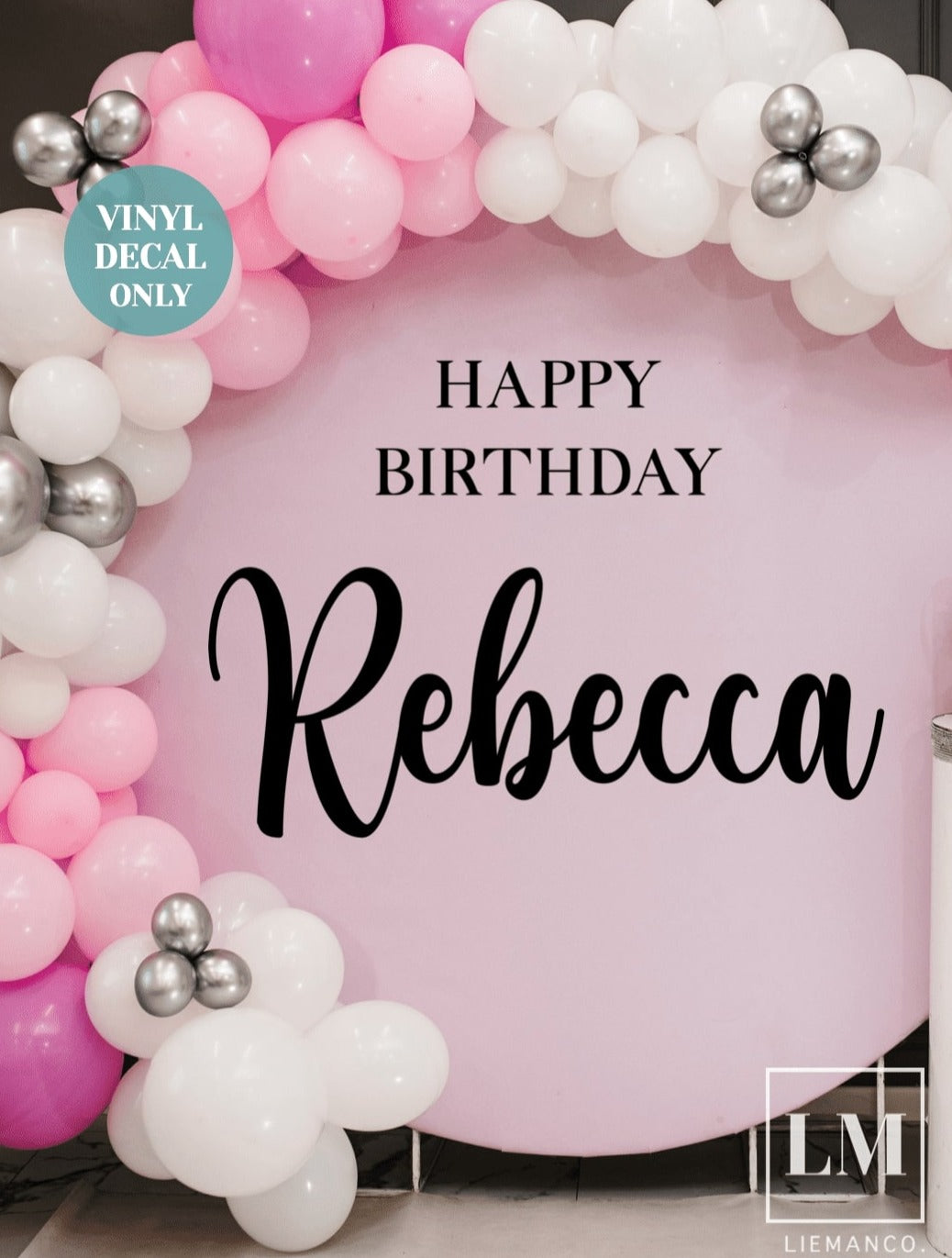 Personalised Happy Birthday Name Decal for Birthday Arch Sign