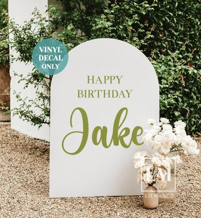 Personalised Happy Birthday Name Decal for Birthday Arch Sign