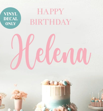 Personalised Happy Birthday Name Decal for Birthday Arch Sign