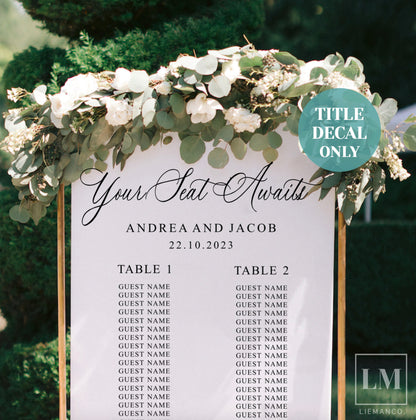 Find Your Seat Vinyl Decal for Seating Chart Mirror