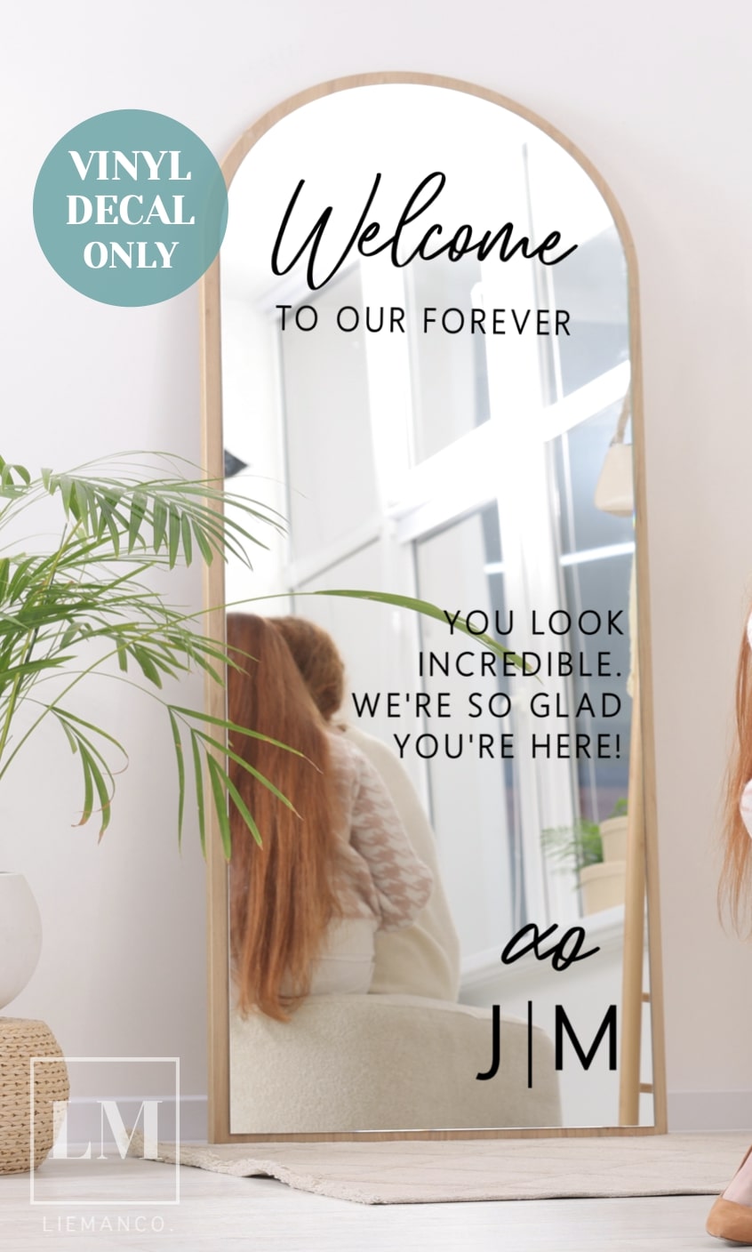 Personalised Wedding Welcome Decal for Selfie Mirror Signs