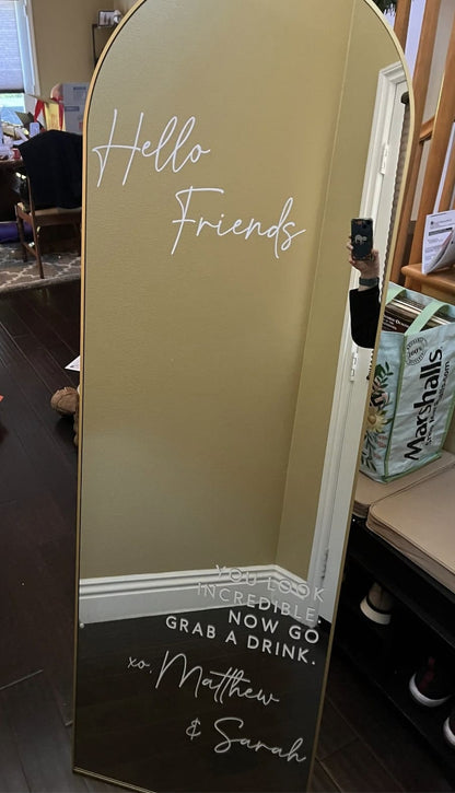 Custom Selfie Mirror Decal for Wedding Entry Sign