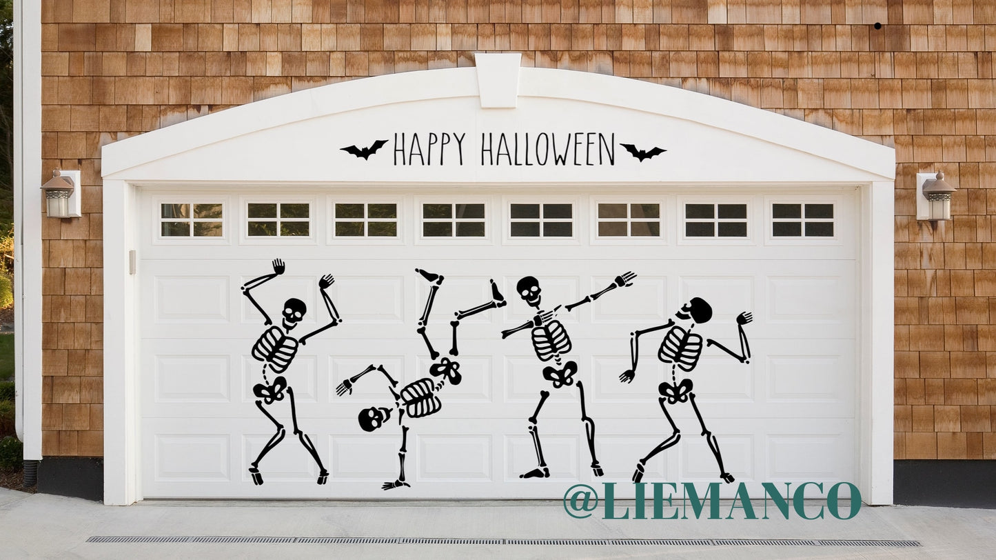 Large Dancing Skeleton Decal - Halloween Decoration