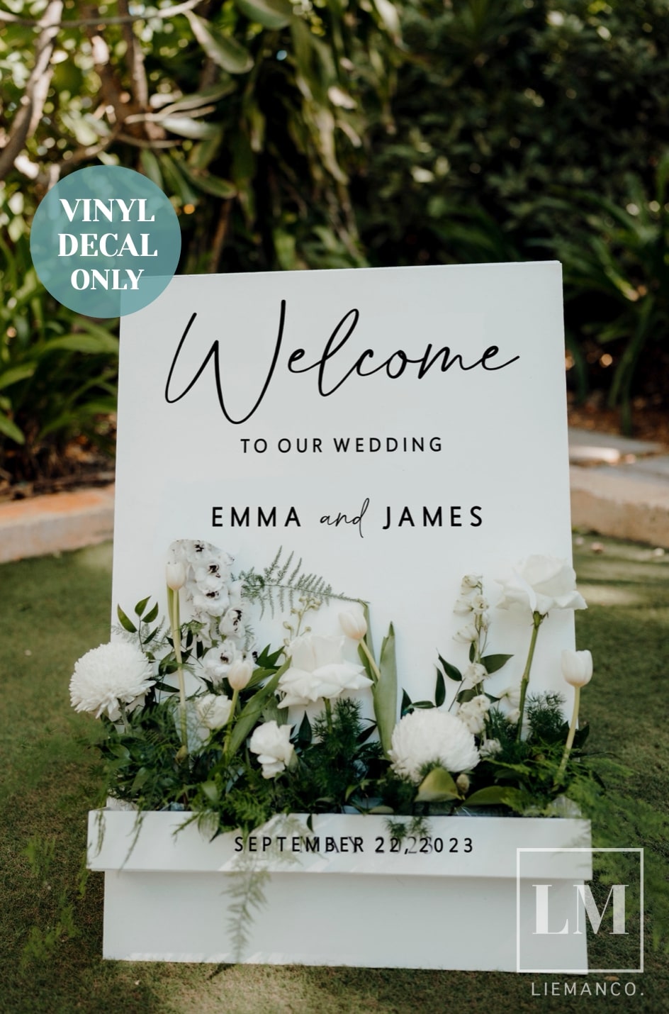 Custom Decal for Flower Box Wedding Sign