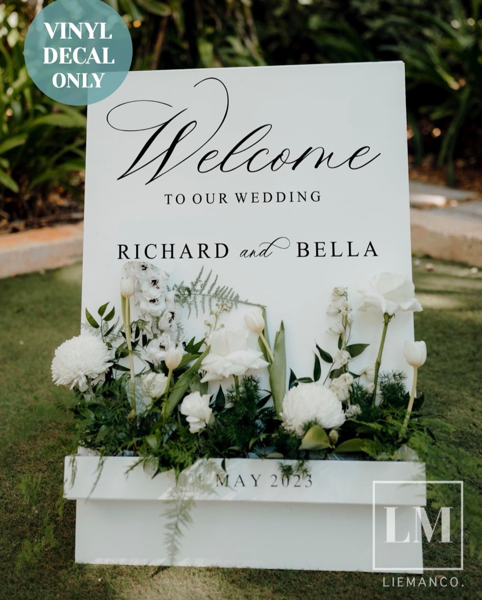 Custom Decal for Flower Box Wedding Sign