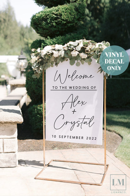 Personalised Wedding Entrance Decal for DIY Sign