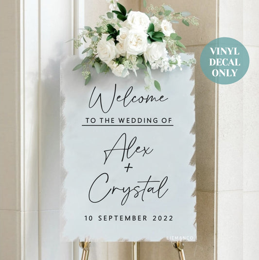 Personalised Wedding Entrance Decal for DIY Sign