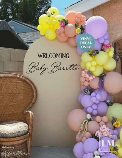 Welcoming Baby Decal for Arch Backdrop