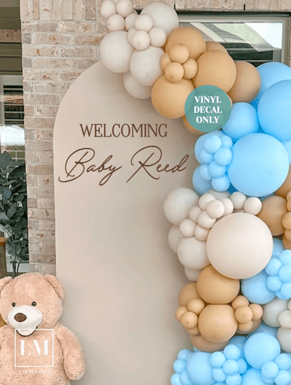 Welcoming Baby Decal for Arch Backdrop