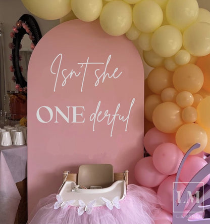 Isn't She Onederful Birthday Backdrop Decal