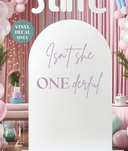 Isn't She Onederful Birthday Backdrop Decal