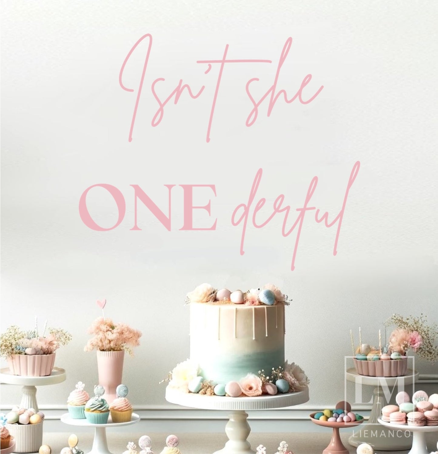 Isn't She Onederful Birthday Backdrop Decal