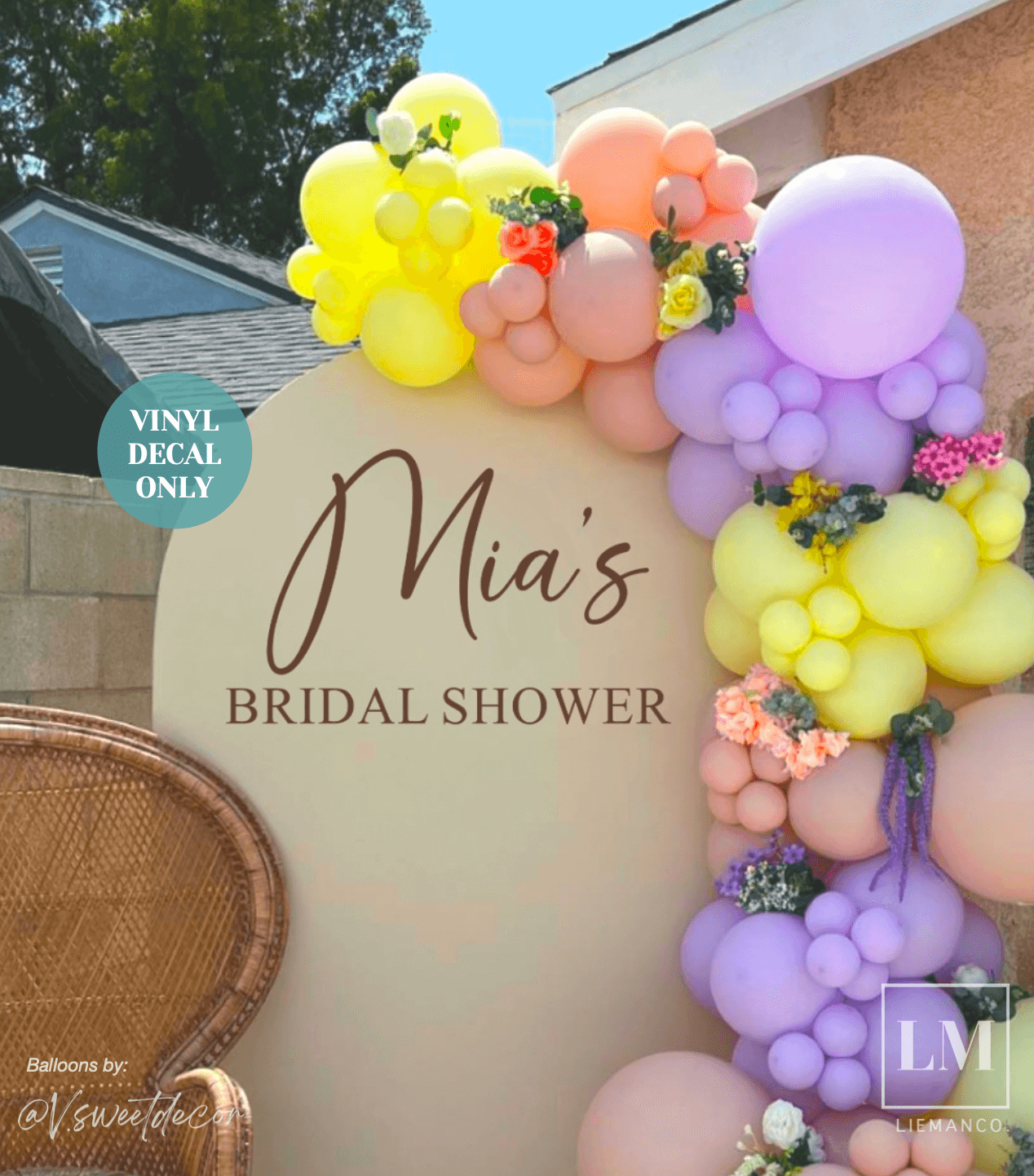 Personalised Bridal Shower Wall Decal