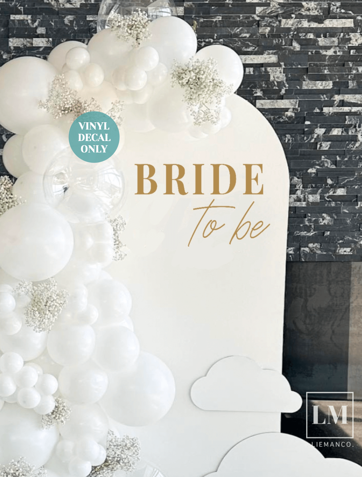 "Bride to Be" Bridal Shower Backdrop Decal