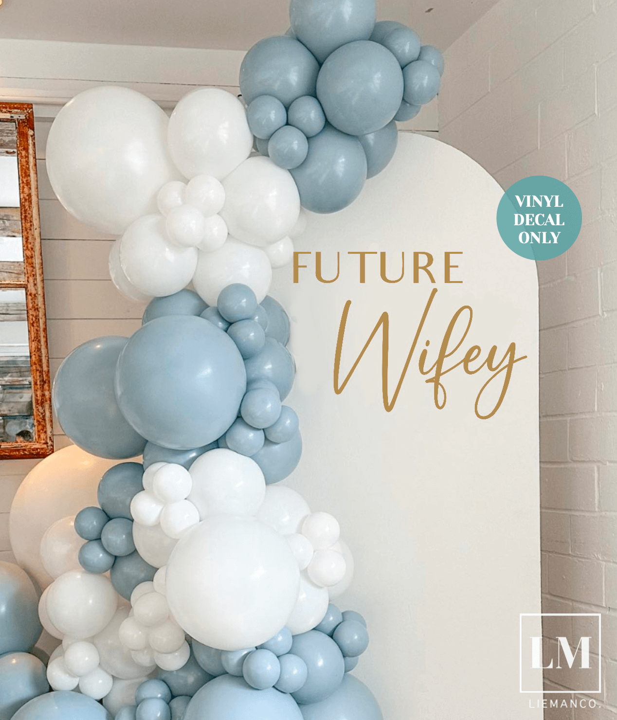 Future Wifey Party Wall Decal for Bridal Shower Backdrop 