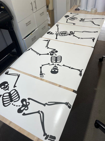 Large Dancing Skeleton Decal - Halloween Decoration