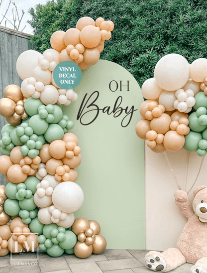 Oh Baby Vinyl Decal for Baby Shower Backdrop