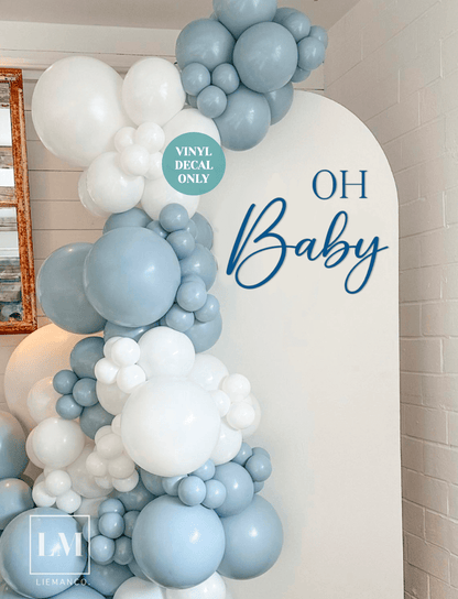 Oh Baby Vinyl Decal for Baby Shower Backdrop